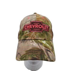 Chevrolet Hat Green Brown Camo Pink Embroidered Strapback